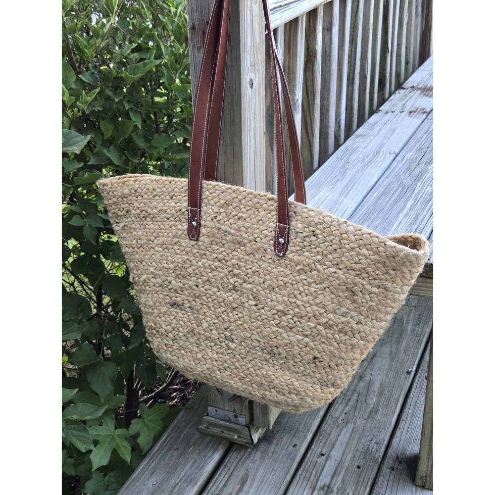 NWT Haute Hippie Woven Straw Tote And Pouch Shoulder Bag Boho Chic - Picture 3 of 15